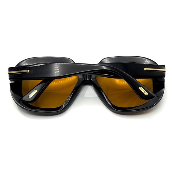 Tom Ford Sunglasses Icon Collection TF1278 01E Black Geometric Frame Brown Lens main image 10